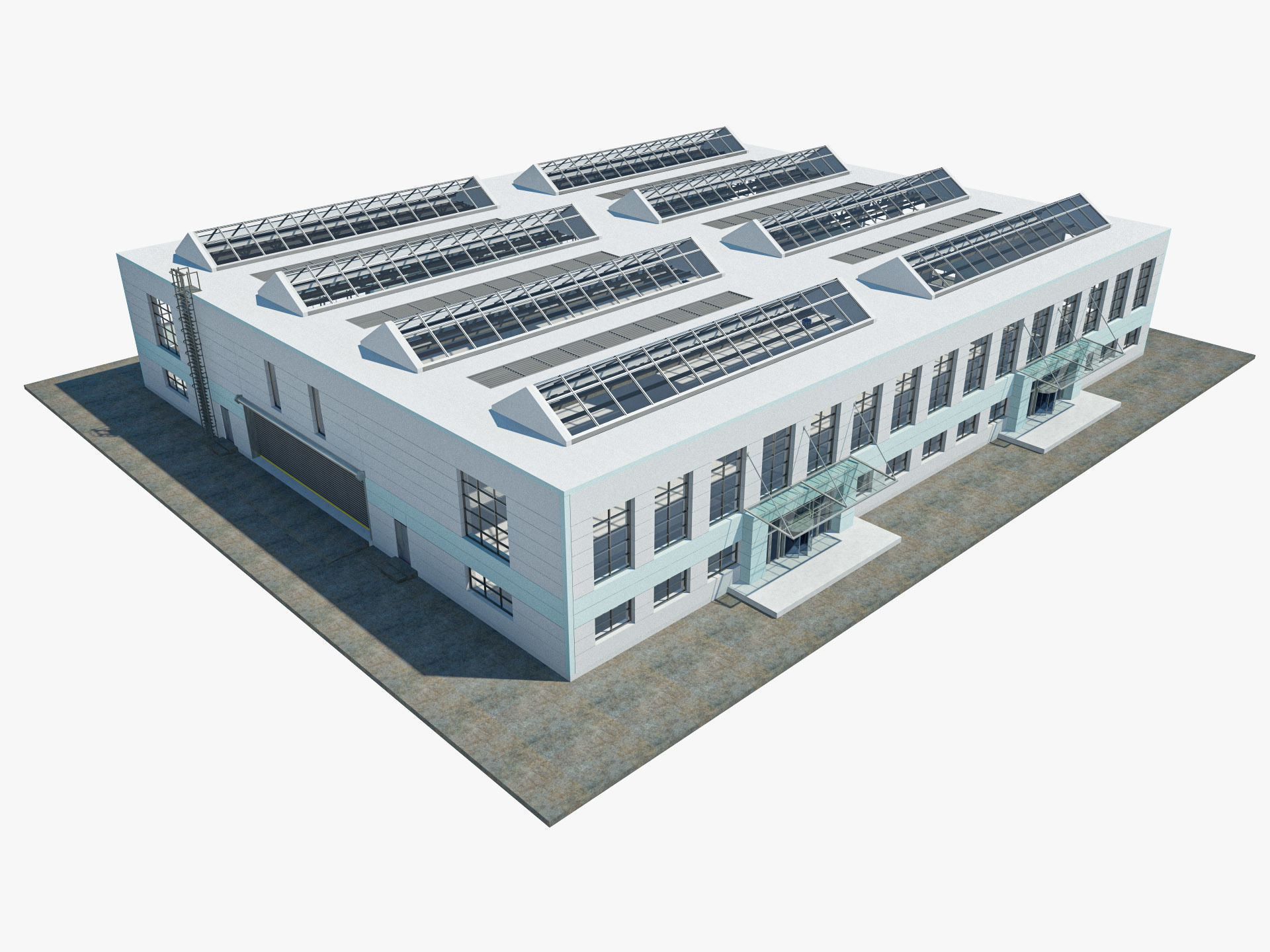 Warehouse interior and exterior 3D model_9