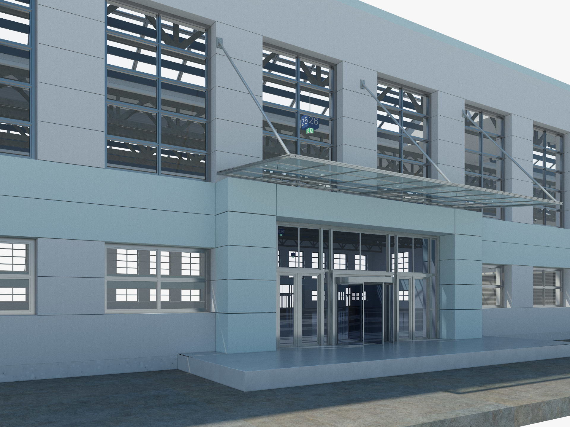 Warehouse interior and exterior 3D model_4