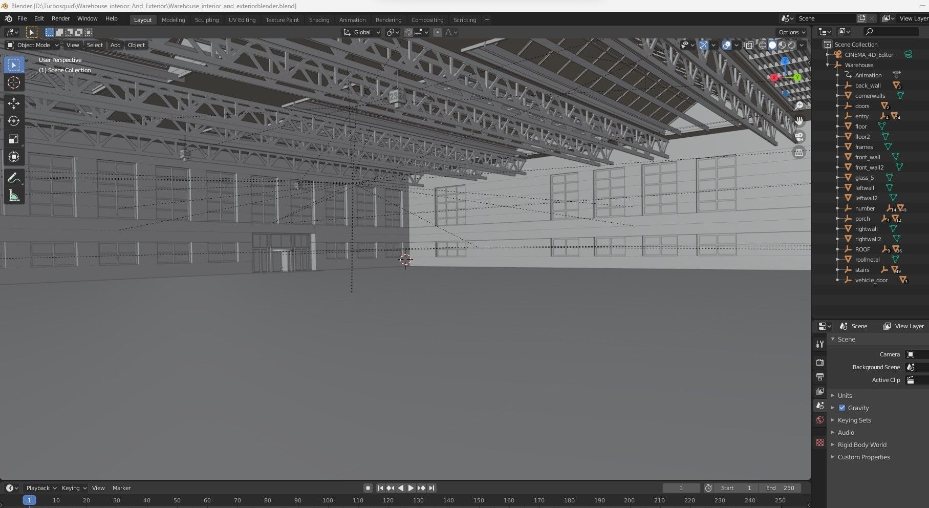 Warehouse interior and exterior 3D model_23