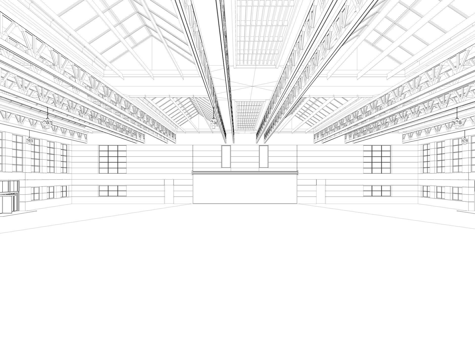 Warehouse interior and exterior 3D model_15