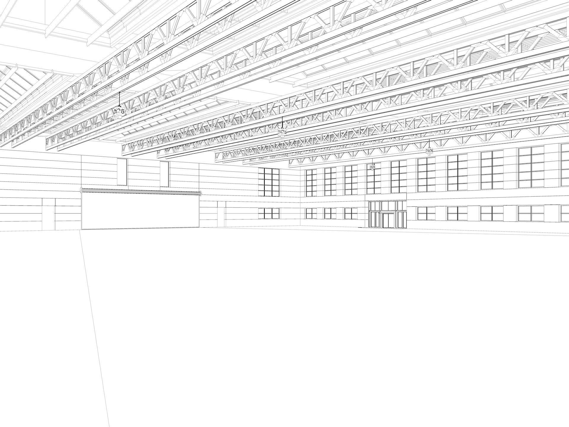 Warehouse interior and exterior 3D model_16