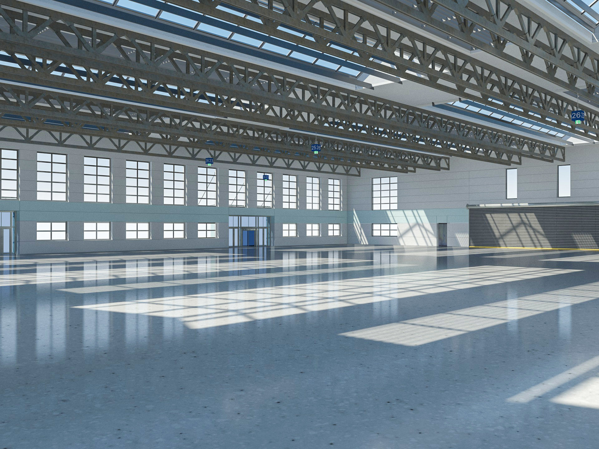 Warehouse interior and exterior 3D model_1