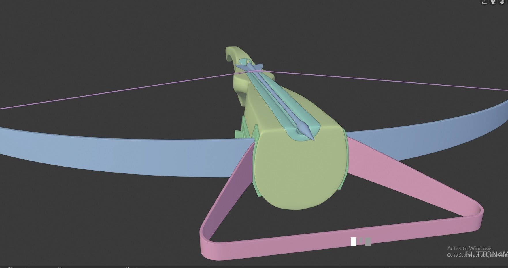 medieval crossbow weapon Low-poly 3D model_7