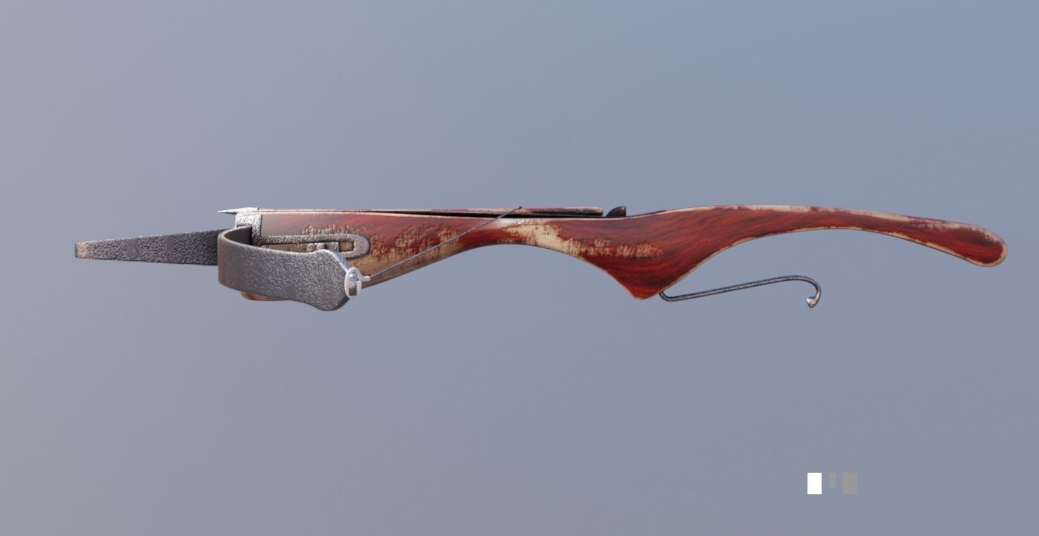 medieval crossbow weapon Low-poly 3D model_4