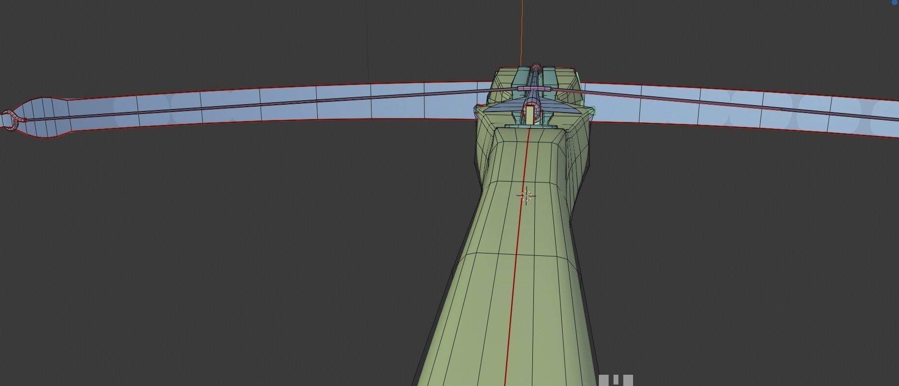medieval crossbow weapon Low-poly 3D model_8
