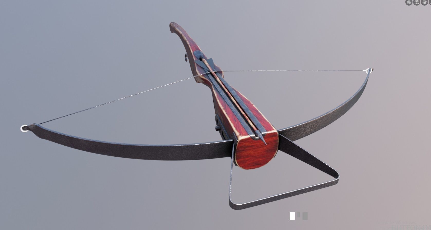 medieval crossbow weapon Low-poly 3D model_9
