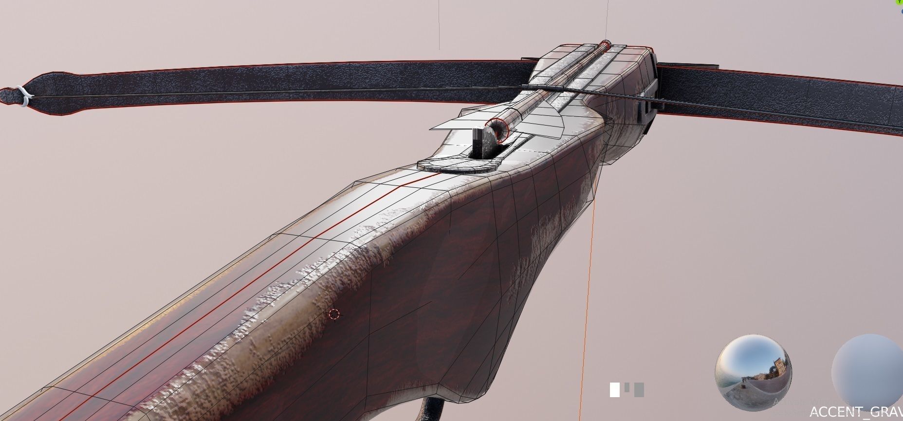 medieval crossbow weapon Low-poly 3D model_12