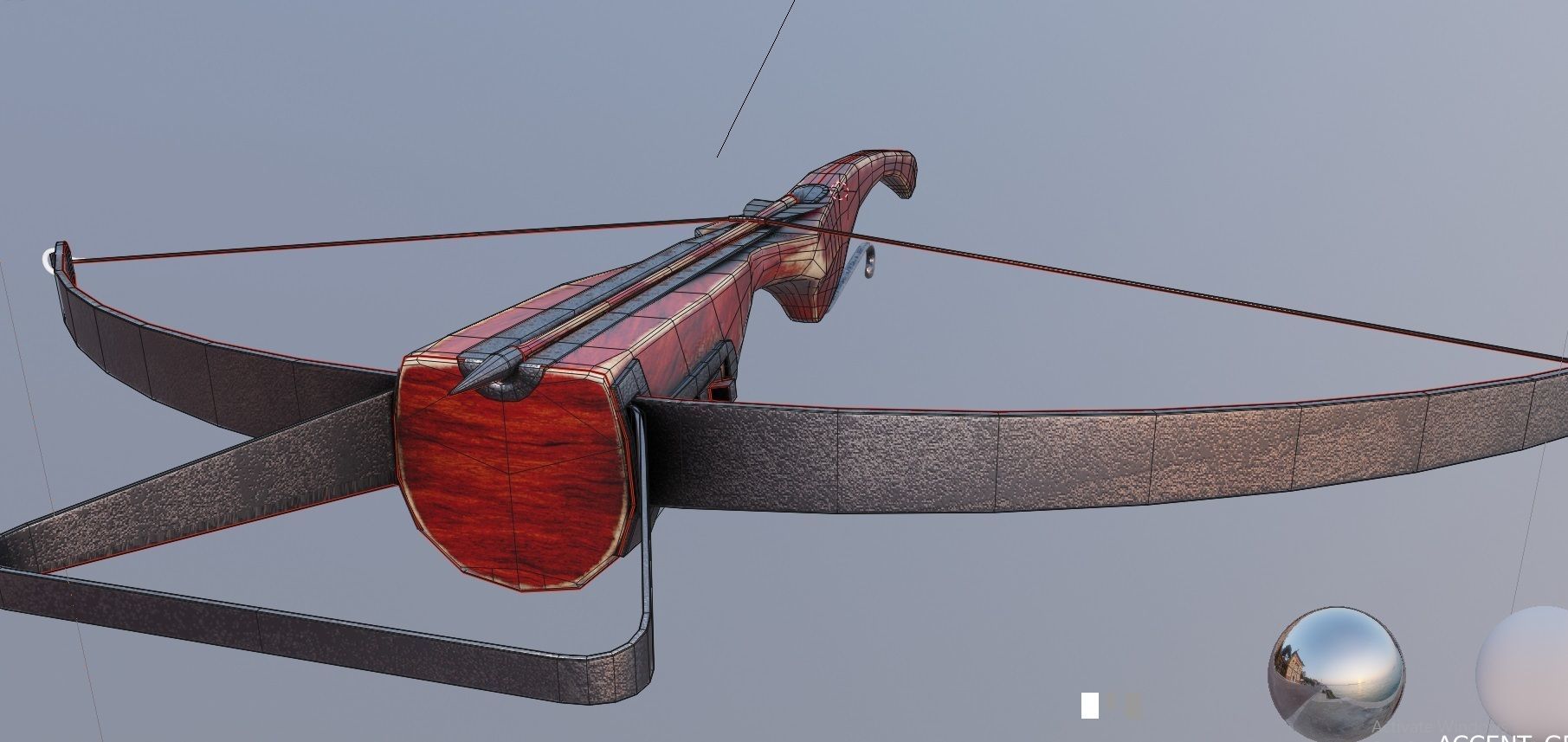 medieval crossbow weapon Low-poly 3D model_1