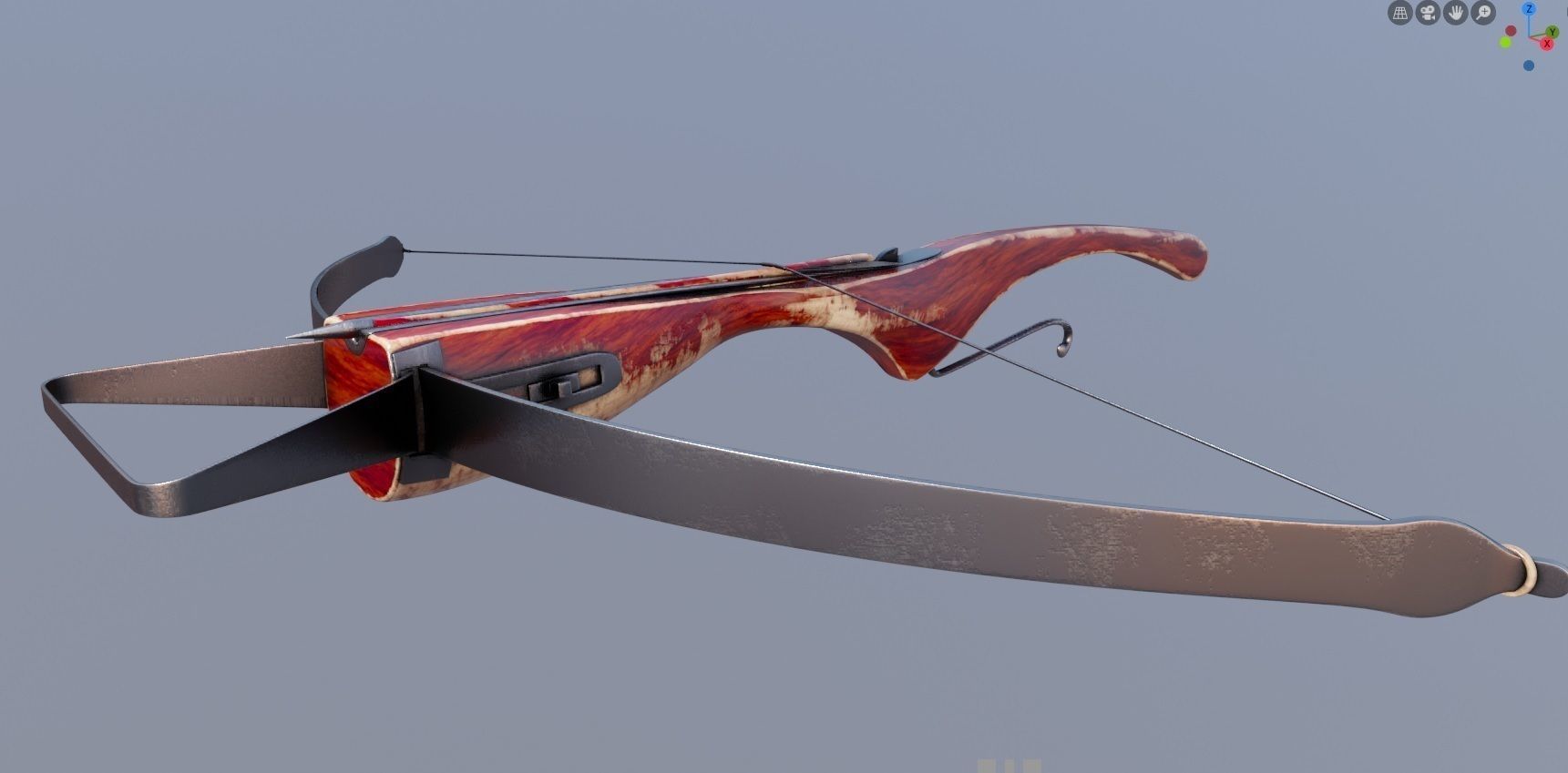 medieval crossbow weapon Low-poly 3D model_11