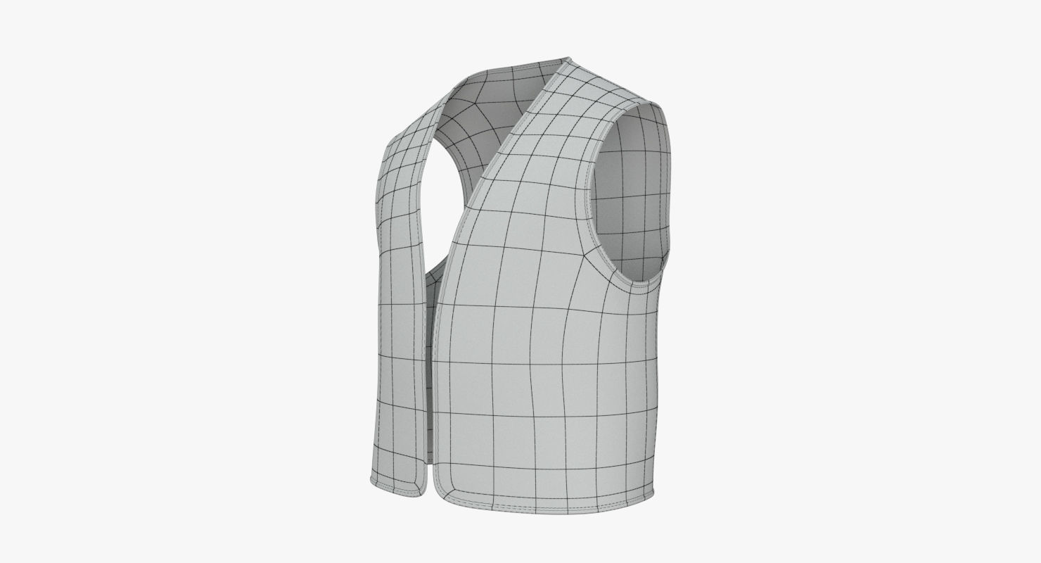 Worker Vest PBR Low-poly 3D model_14
