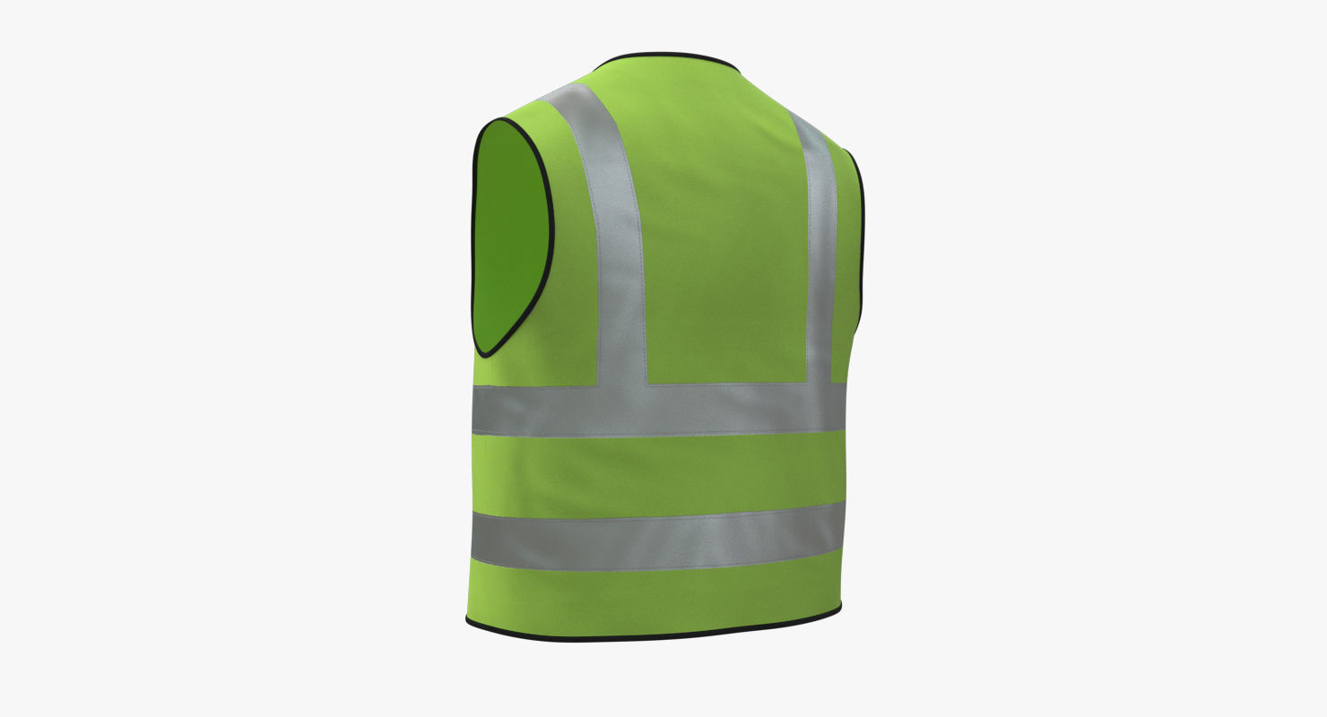 Worker Vest PBR Low-poly 3D model_4