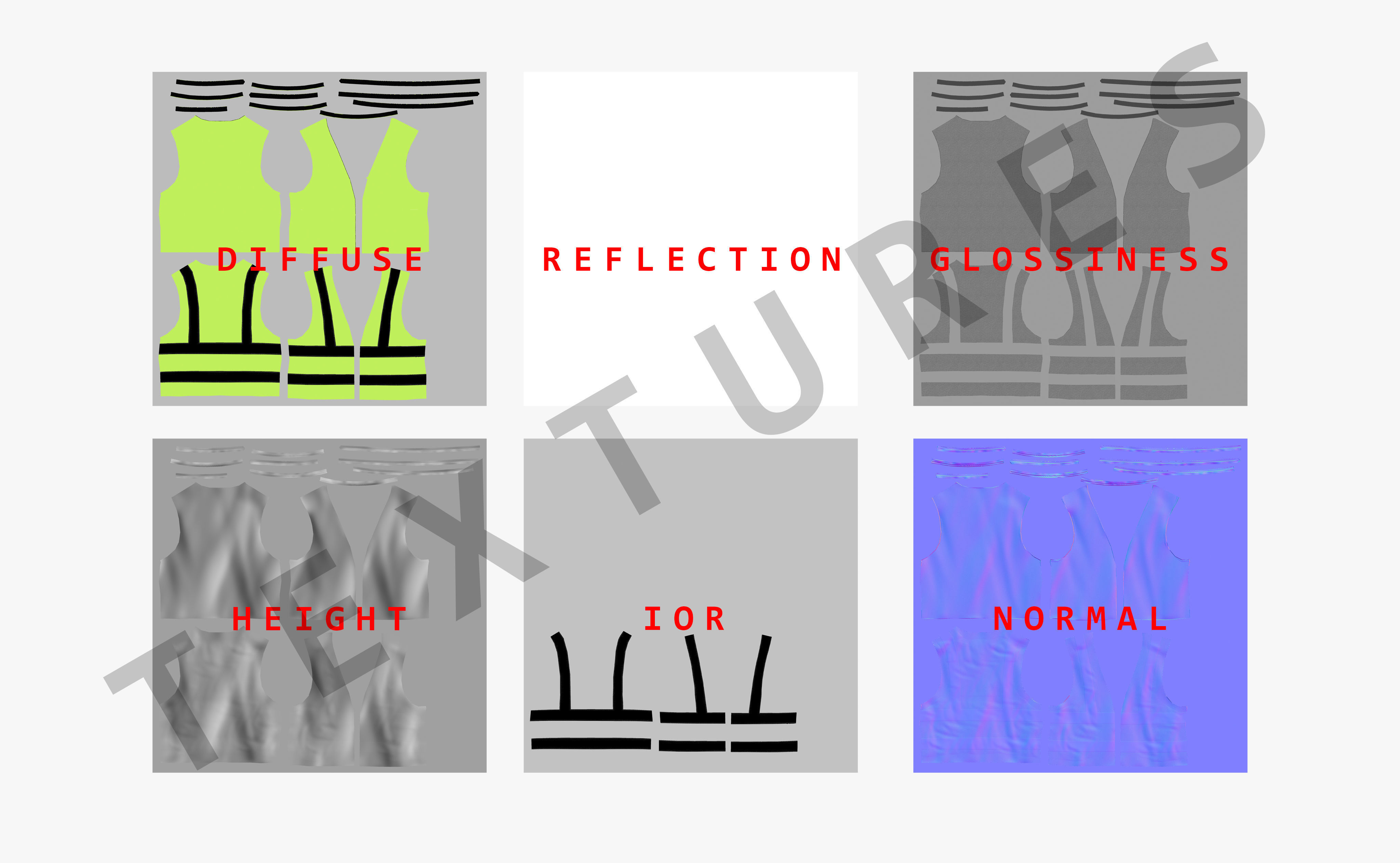 Worker Vest PBR Low-poly 3D model_19