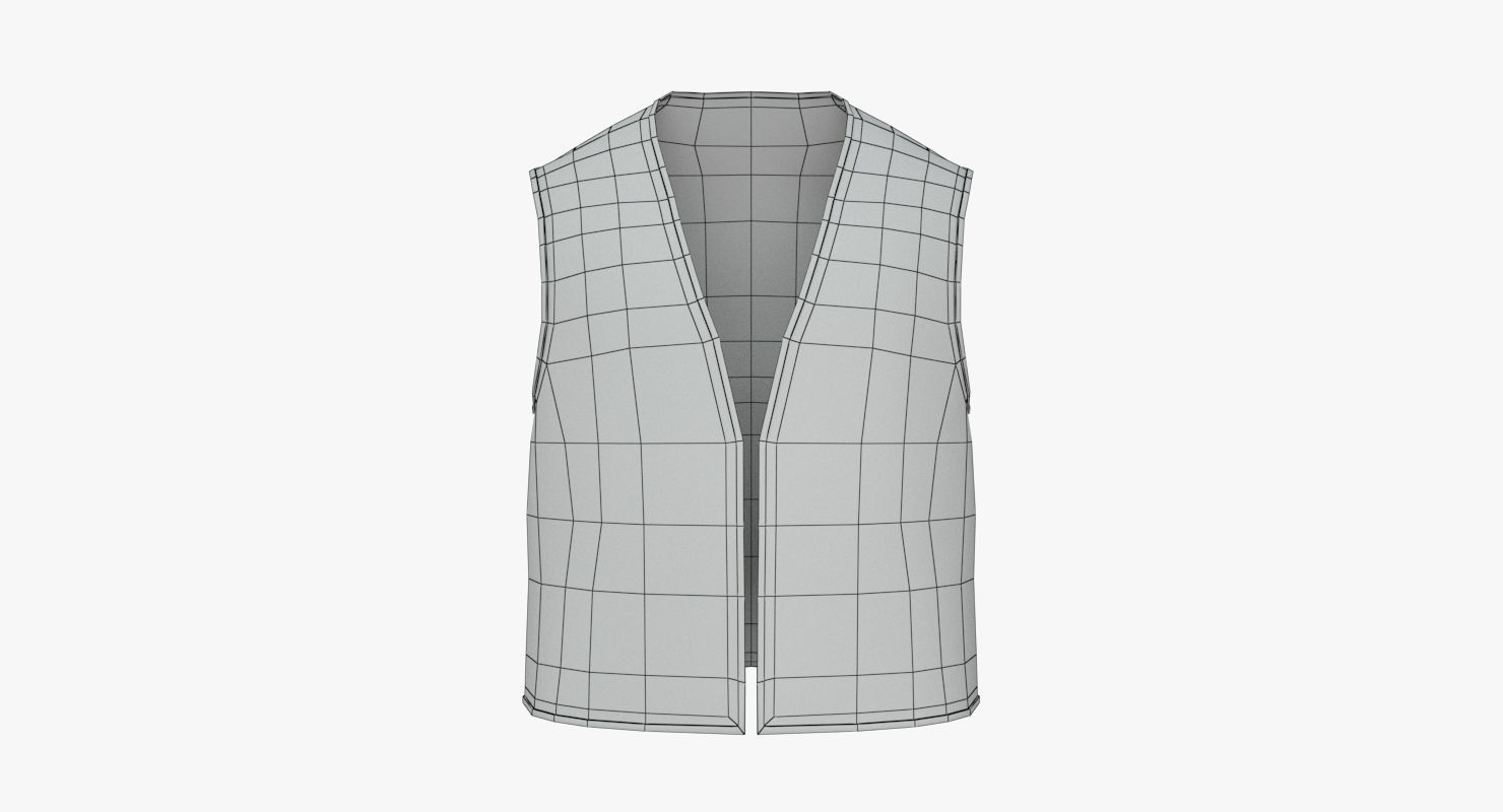 Worker Vest PBR Low-poly 3D model_11