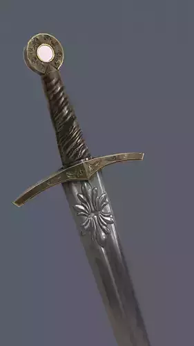 Realistic Low Poly Medieval Sword Low-poly 3D model