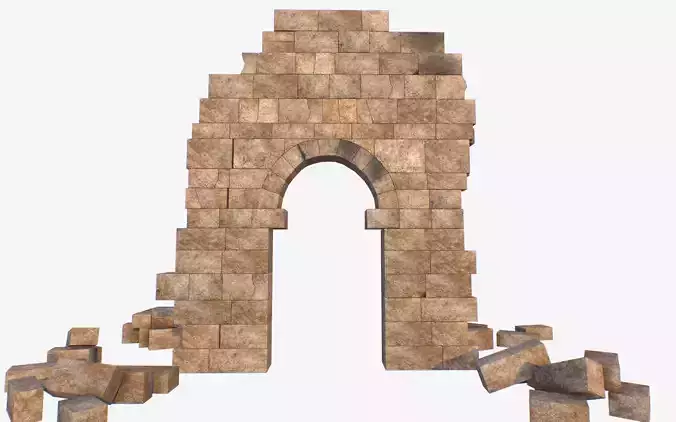 Ruin Volubilis Arc Low-poly 3D model