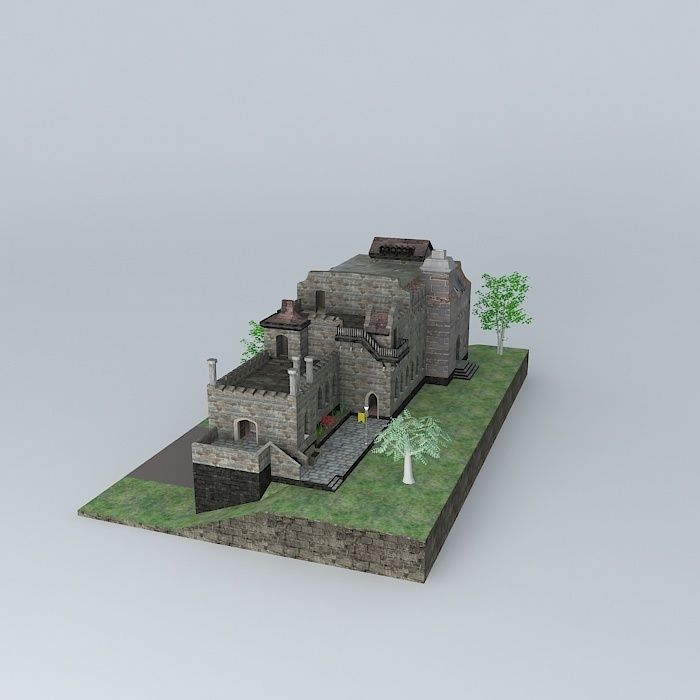 Small Annex Castle Free 3D model_1