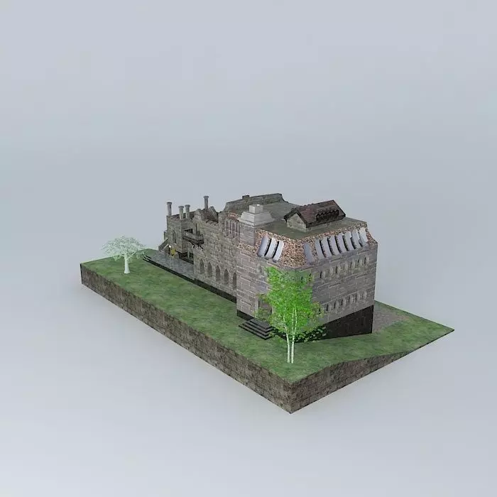 Small Annex Castle Free 3D model_0