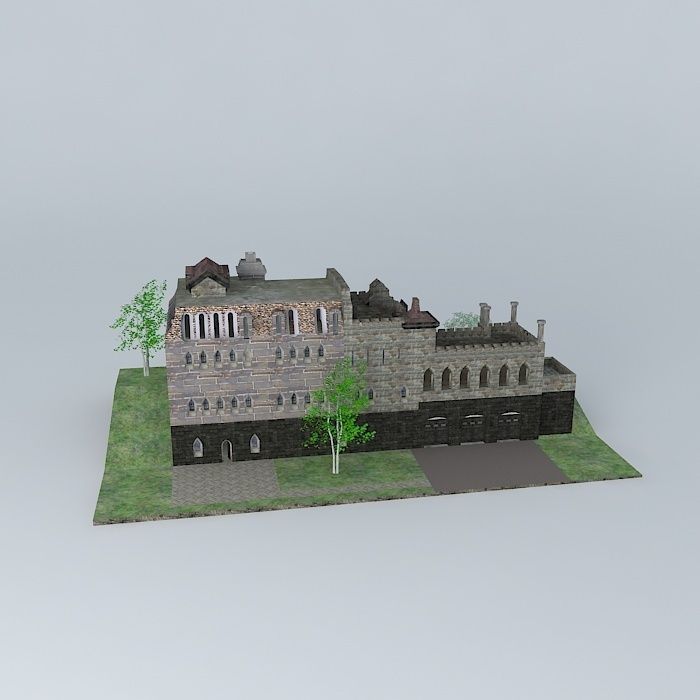 Small Annex Castle Free 3D model_2
