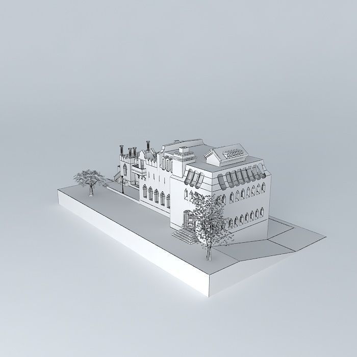 Small Annex Castle Free 3D model_3