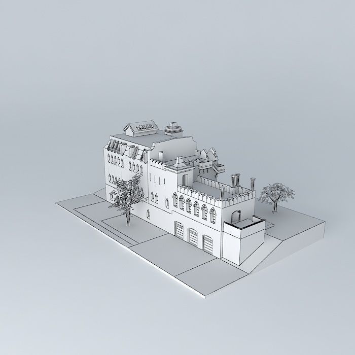 Small Annex Castle Free 3D model_4