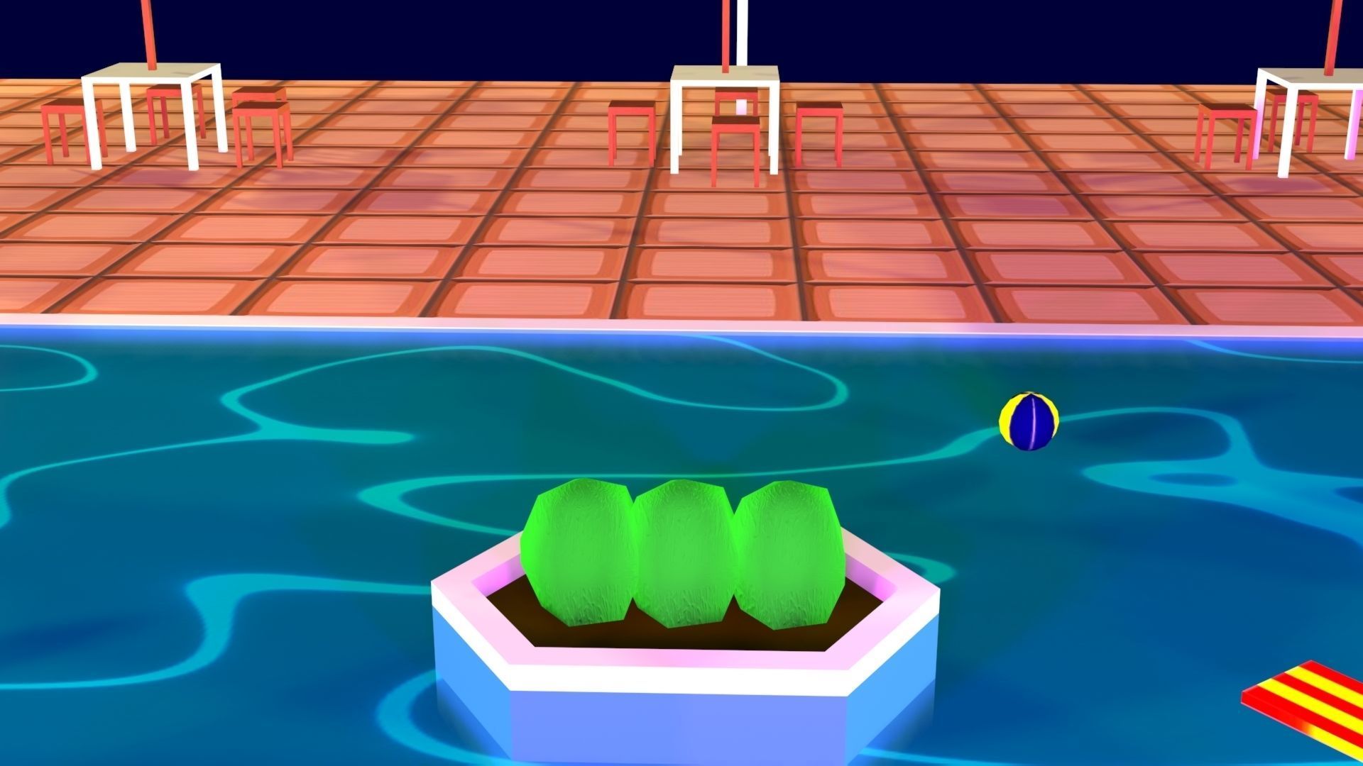 Cartoon Pool Low Poly Low-poly 3D model_11