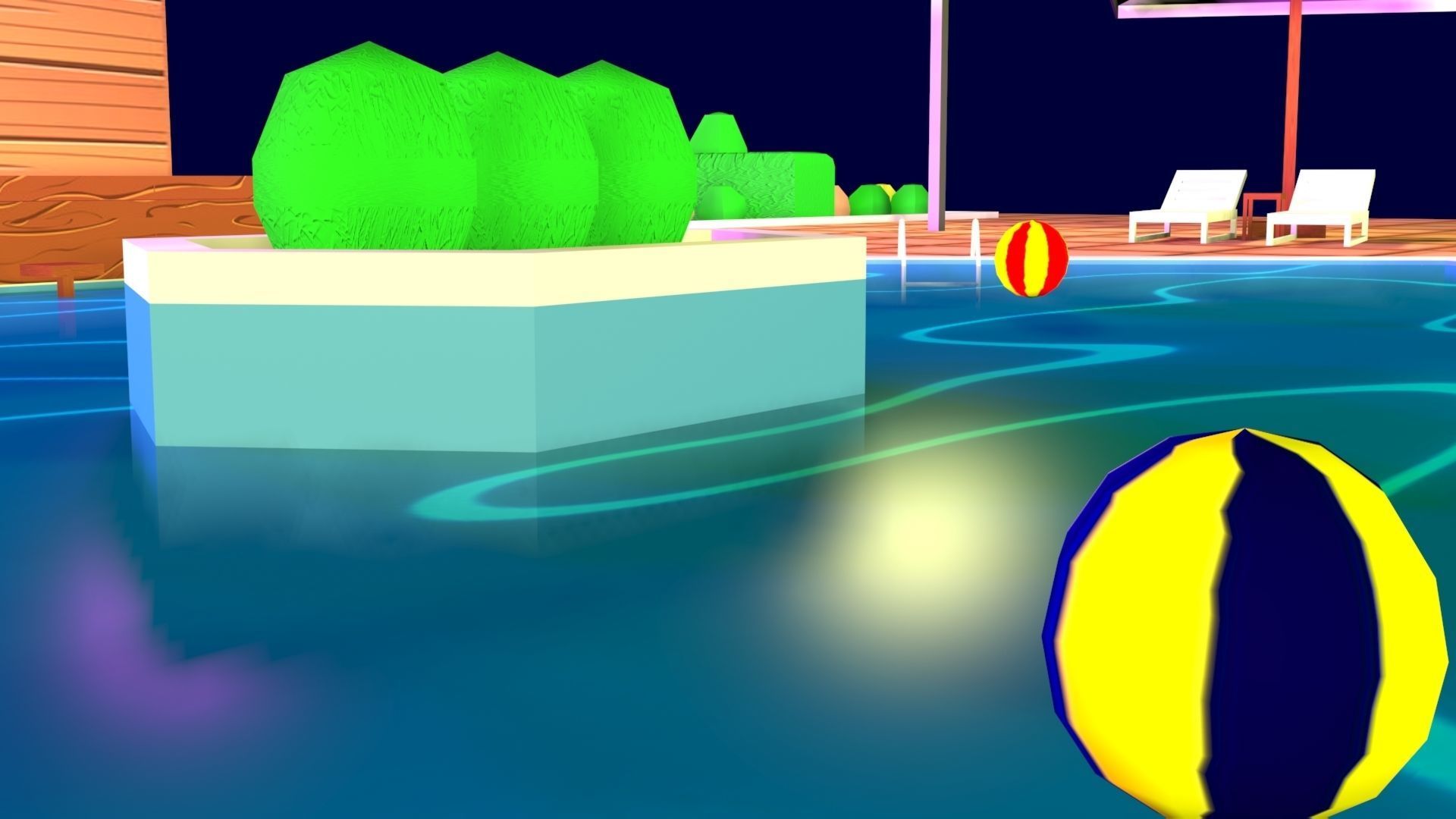 Cartoon Pool Low Poly Low-poly 3D model_14