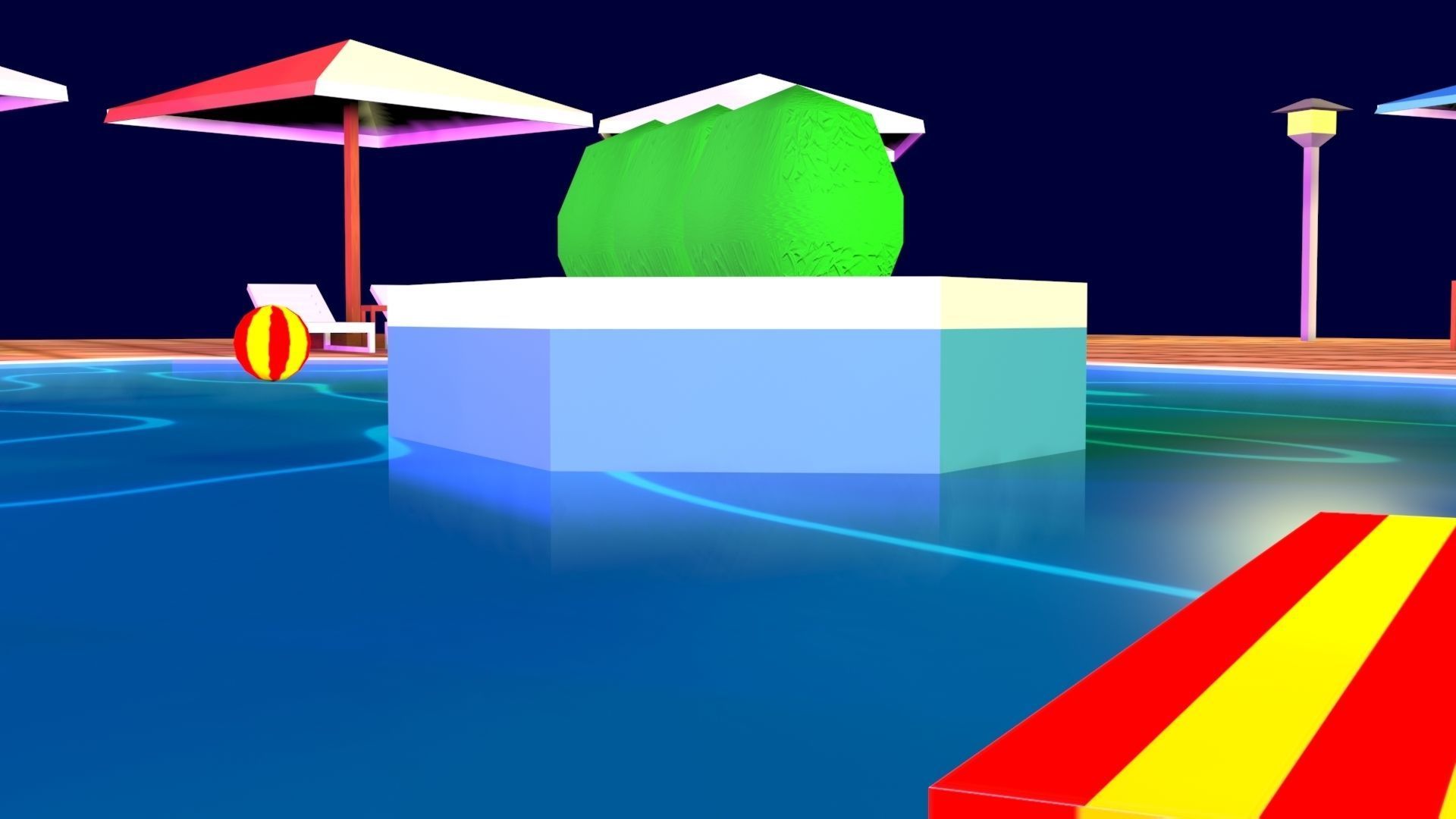 Cartoon Pool Low Poly Low-poly 3D model_15