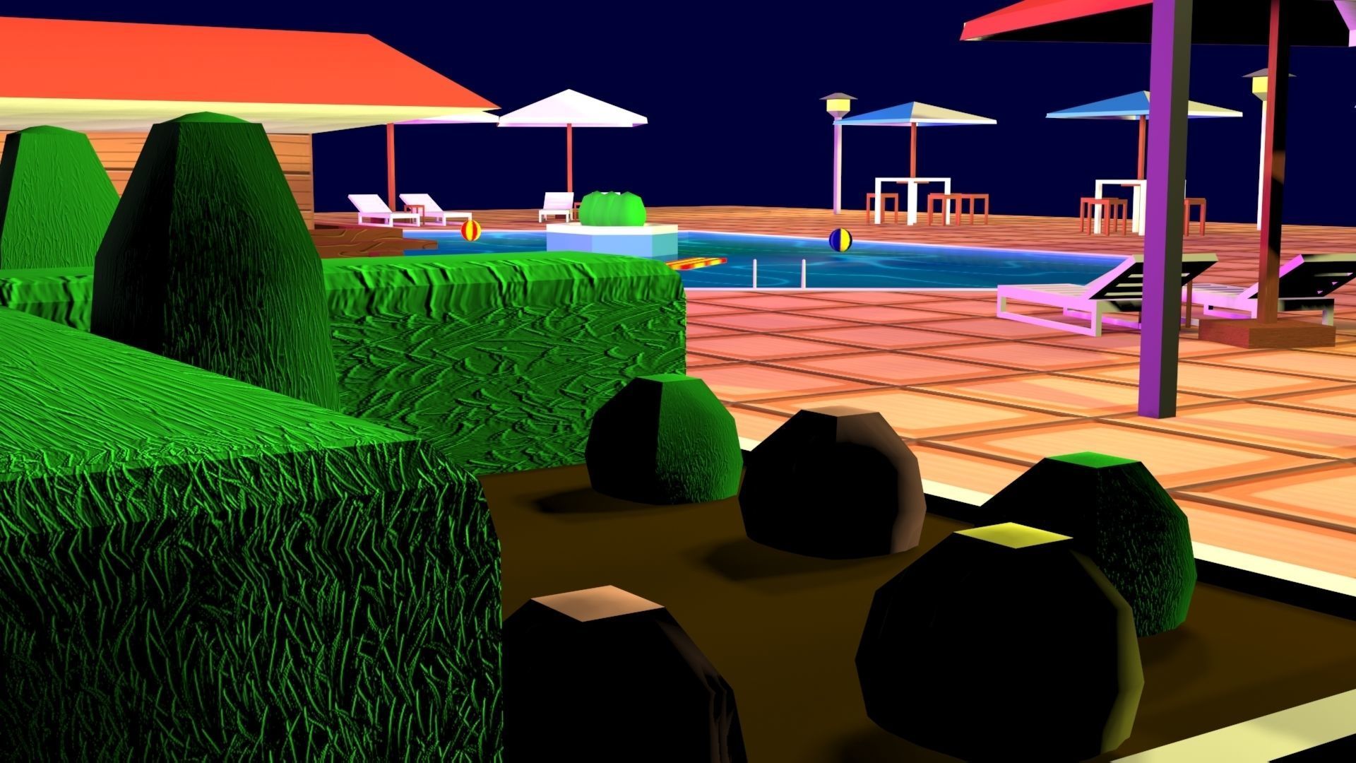 Cartoon Pool Low Poly Low-poly 3D model_16
