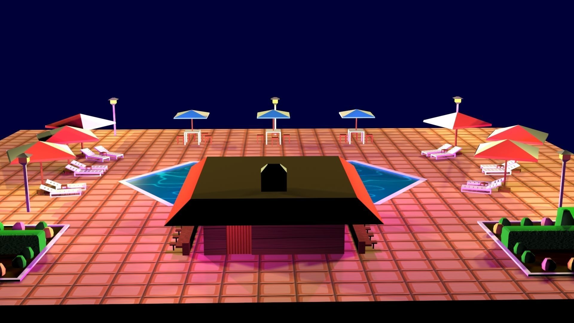 Cartoon Pool Low Poly Low-poly 3D model_23