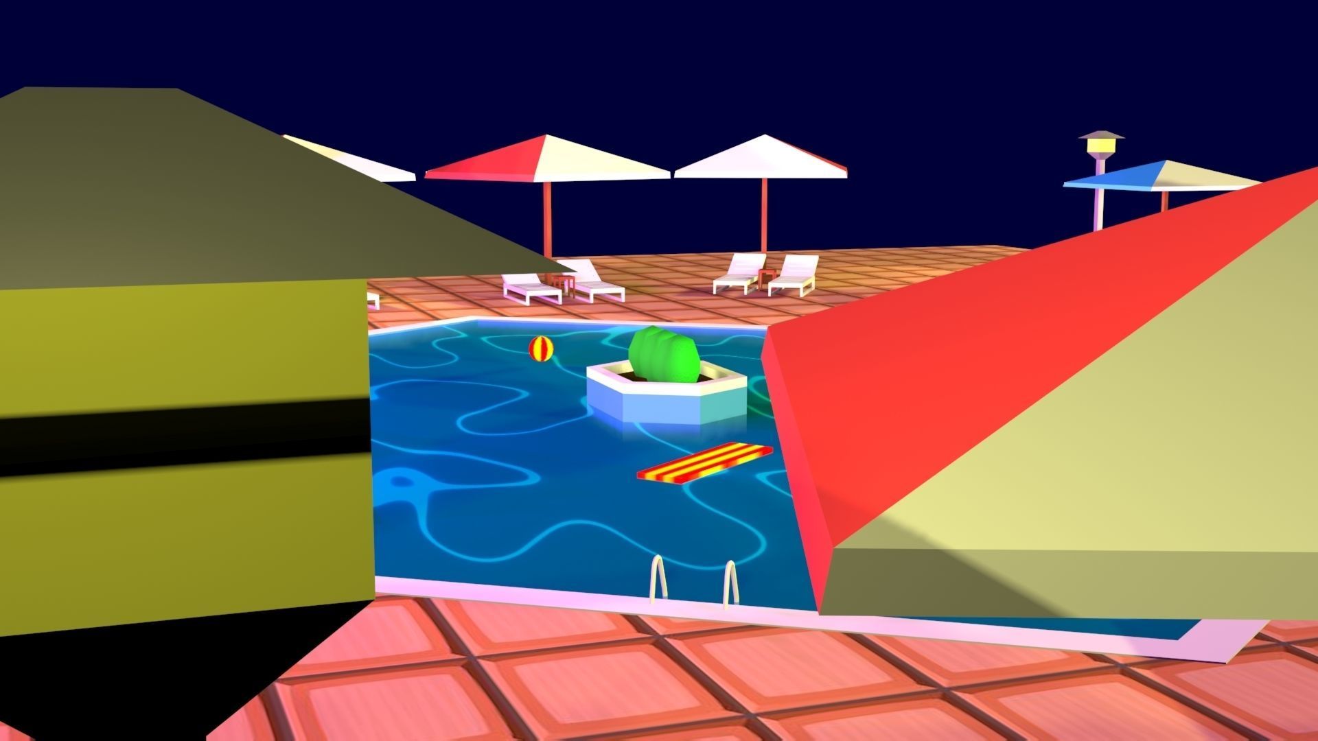Cartoon Pool Low Poly Low-poly 3D model_18