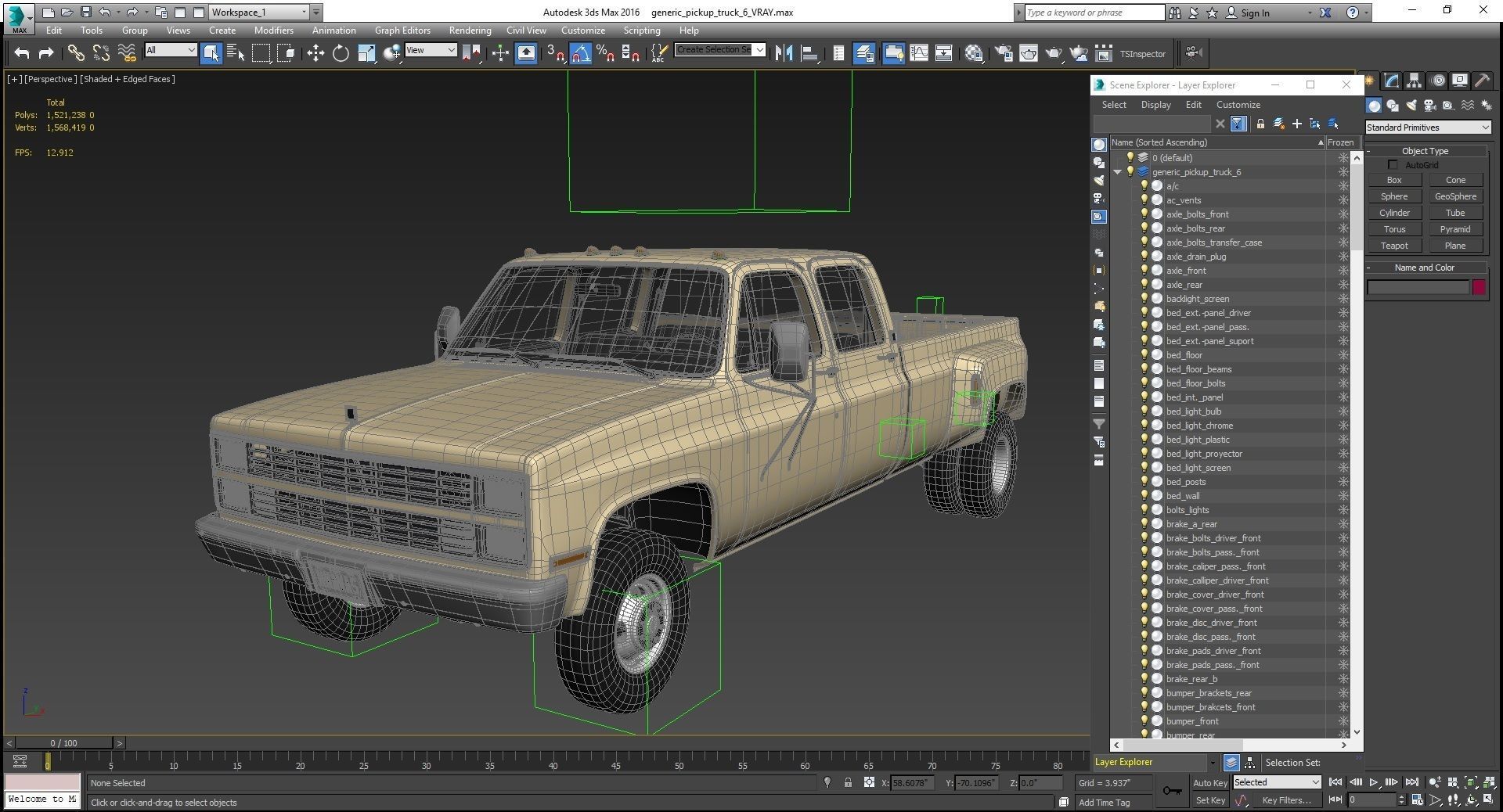 GENERIC PICKUP TRUCK 6 3D model_23