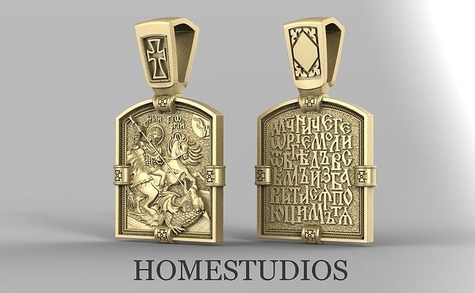 PENDANT  SAINT GEORGE AND THE DRAGON 3D print model
