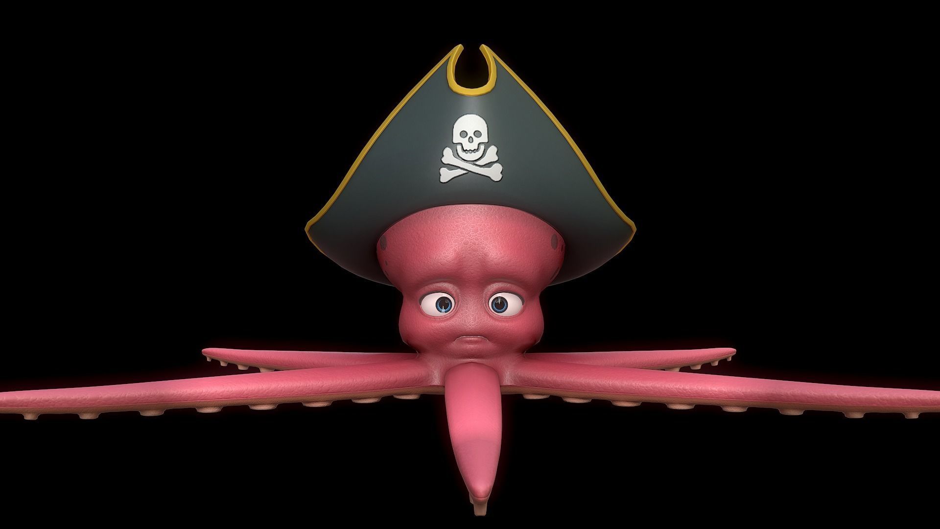 Asset - Cartoons - Animal - Octopus - Rig Low-poly 3D model_3