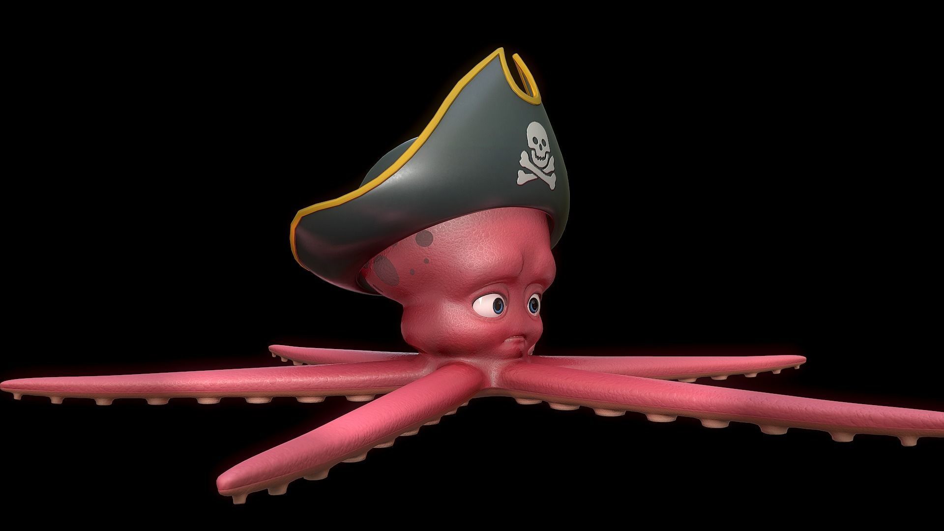 Asset - Cartoons - Animal - Octopus - Rig Low-poly 3D model_6