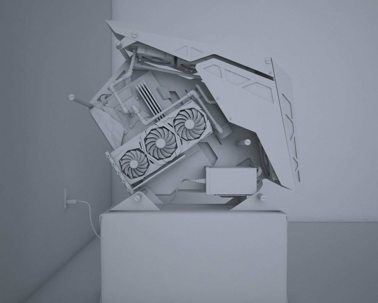 Super PC case 3D model_2