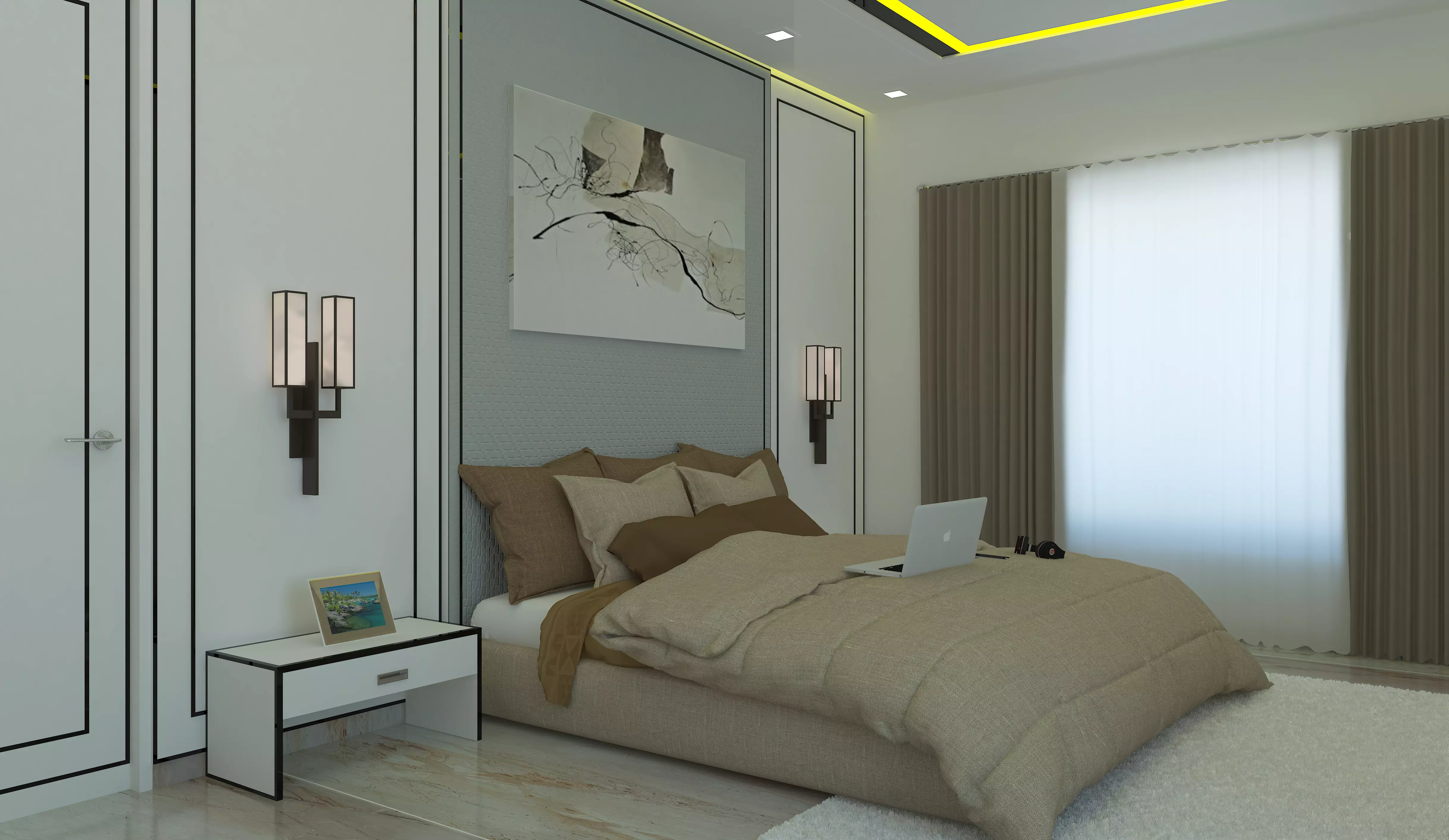 Modern Bedroom 3D model_0