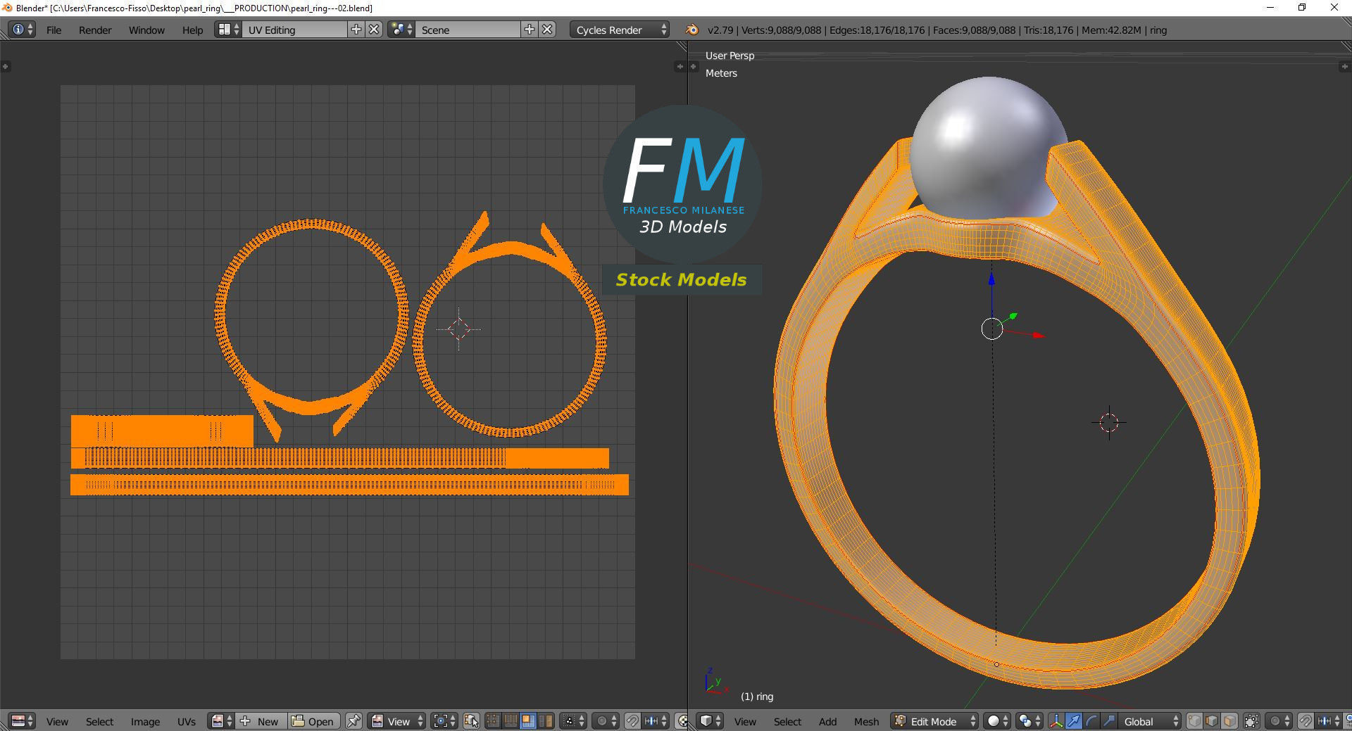 Pearl ring 3D model_10