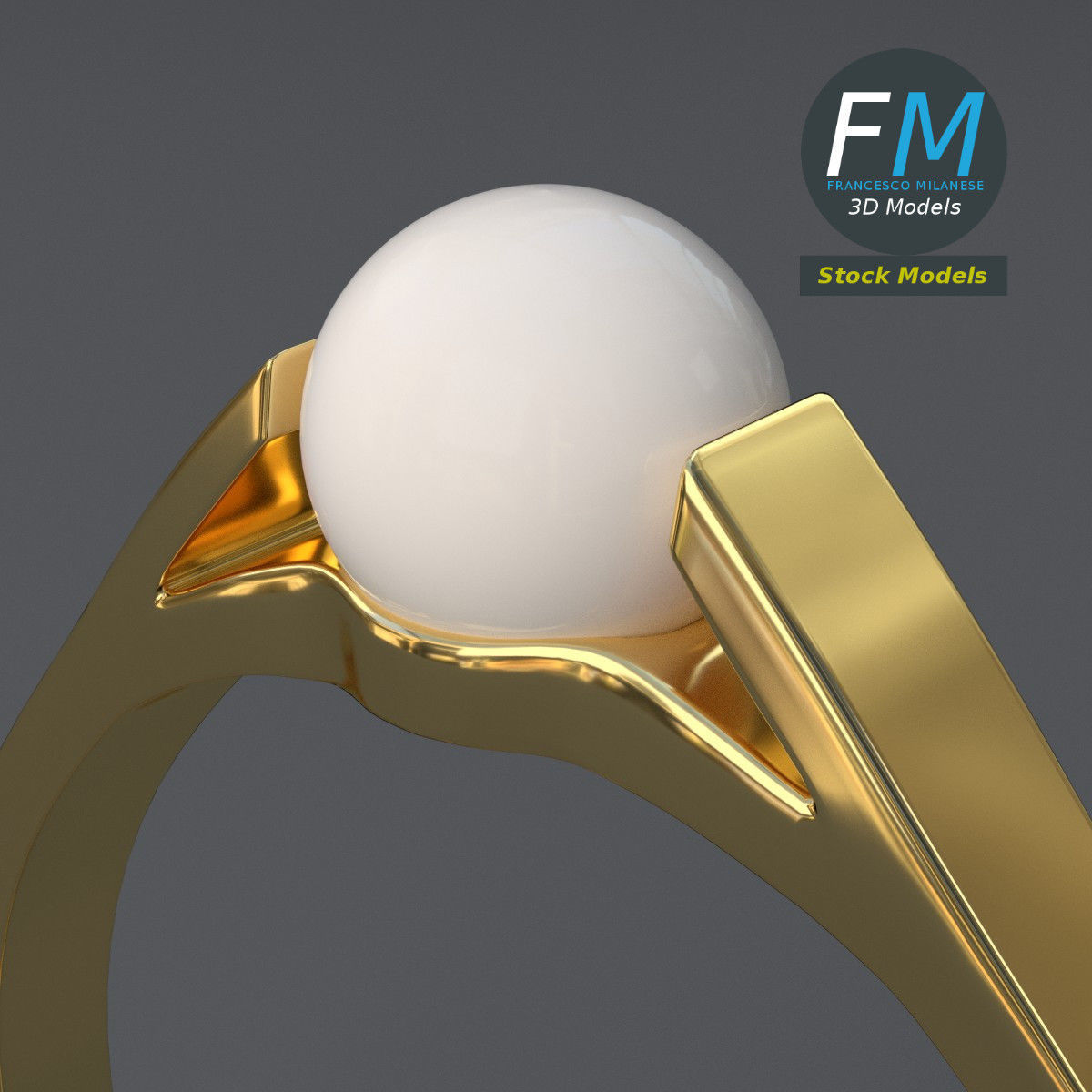 Pearl ring 3D model_5