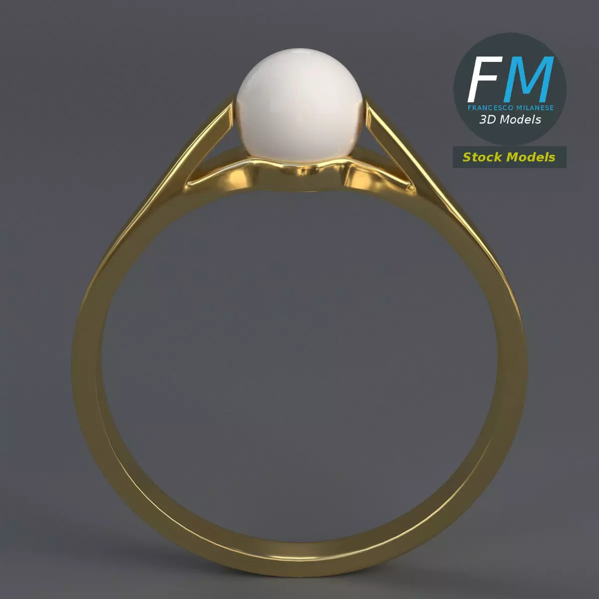 Pearl ring 3D model_0