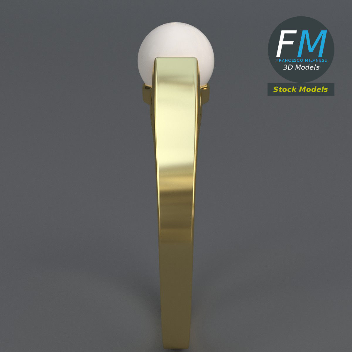 Pearl ring 3D model_4