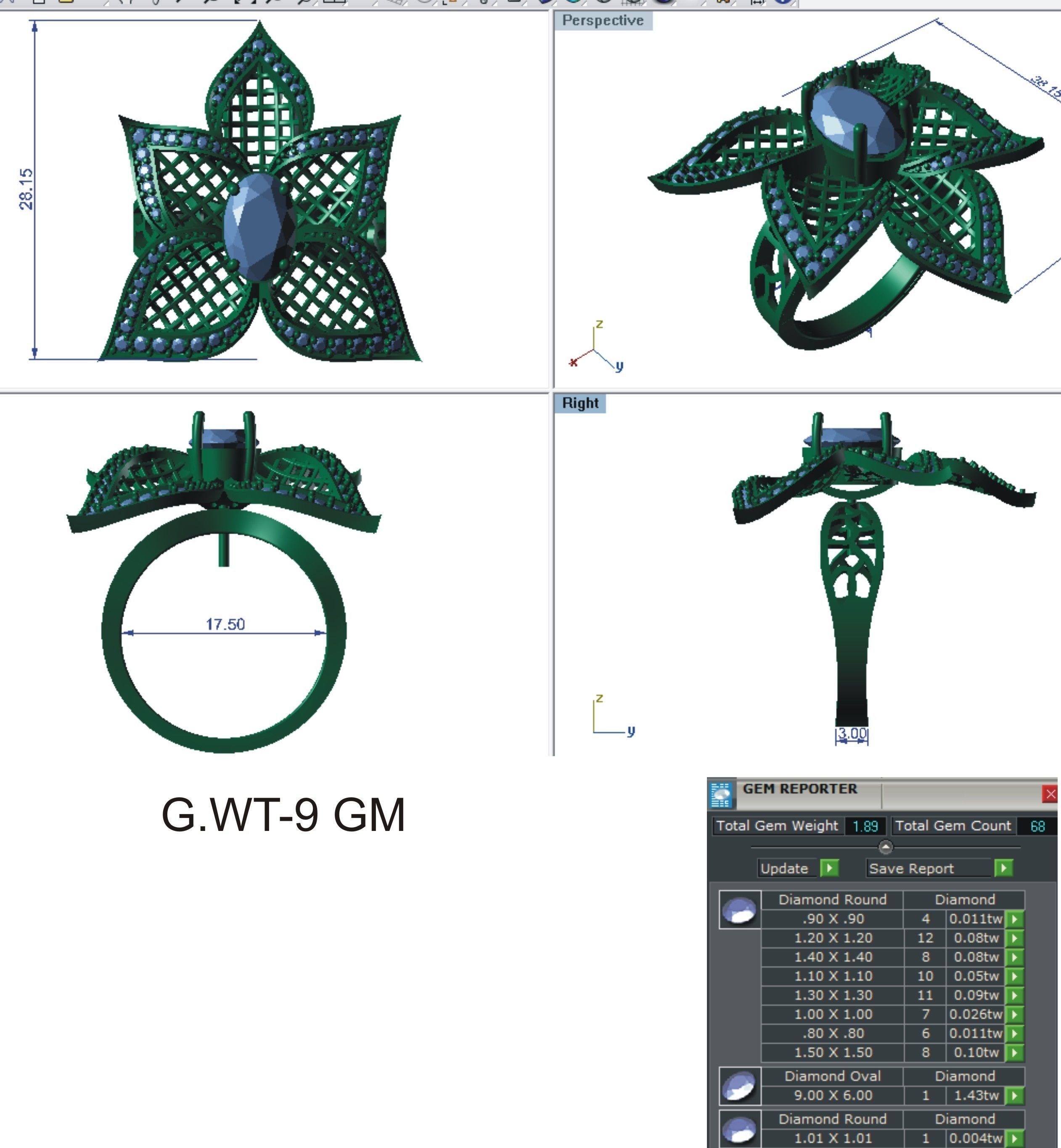 Women ring 3dm stl render detail 3D print model 3D print model_13