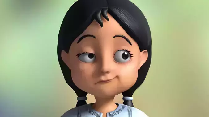 3D Cartoon Arab girl Rigged model