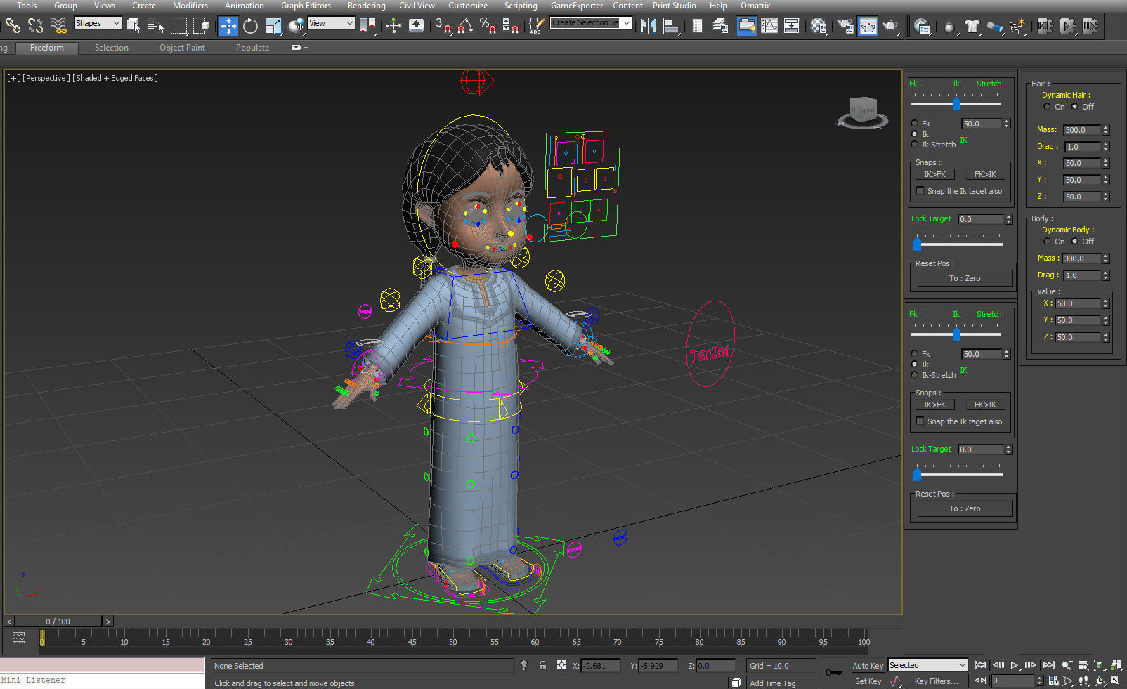 3D Cartoon Arab girl Rigged model 3D model_7