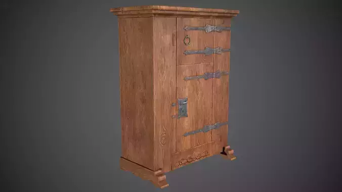 Cupboard Medieval Low-poly 3D model