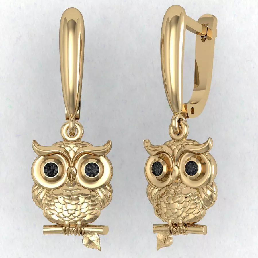 earring owl 3D print model