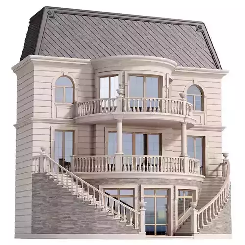 Classic facade of a private with decors