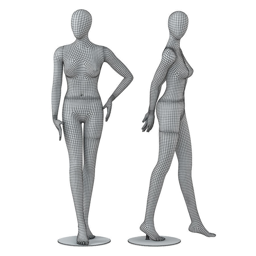 Abstract female mannequins 17 3D model_4