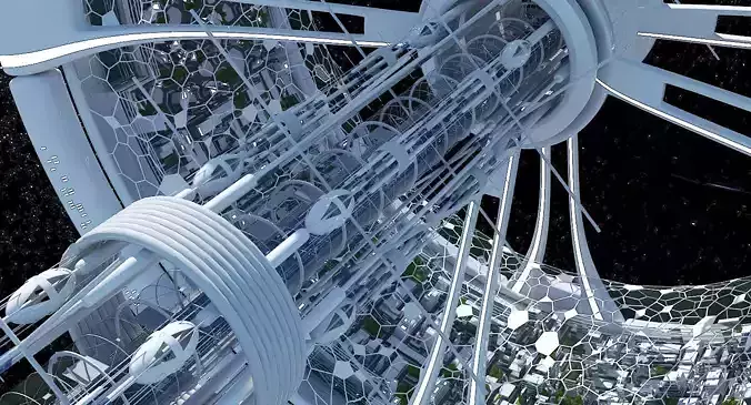 Futuristic Space Colony B 3D model