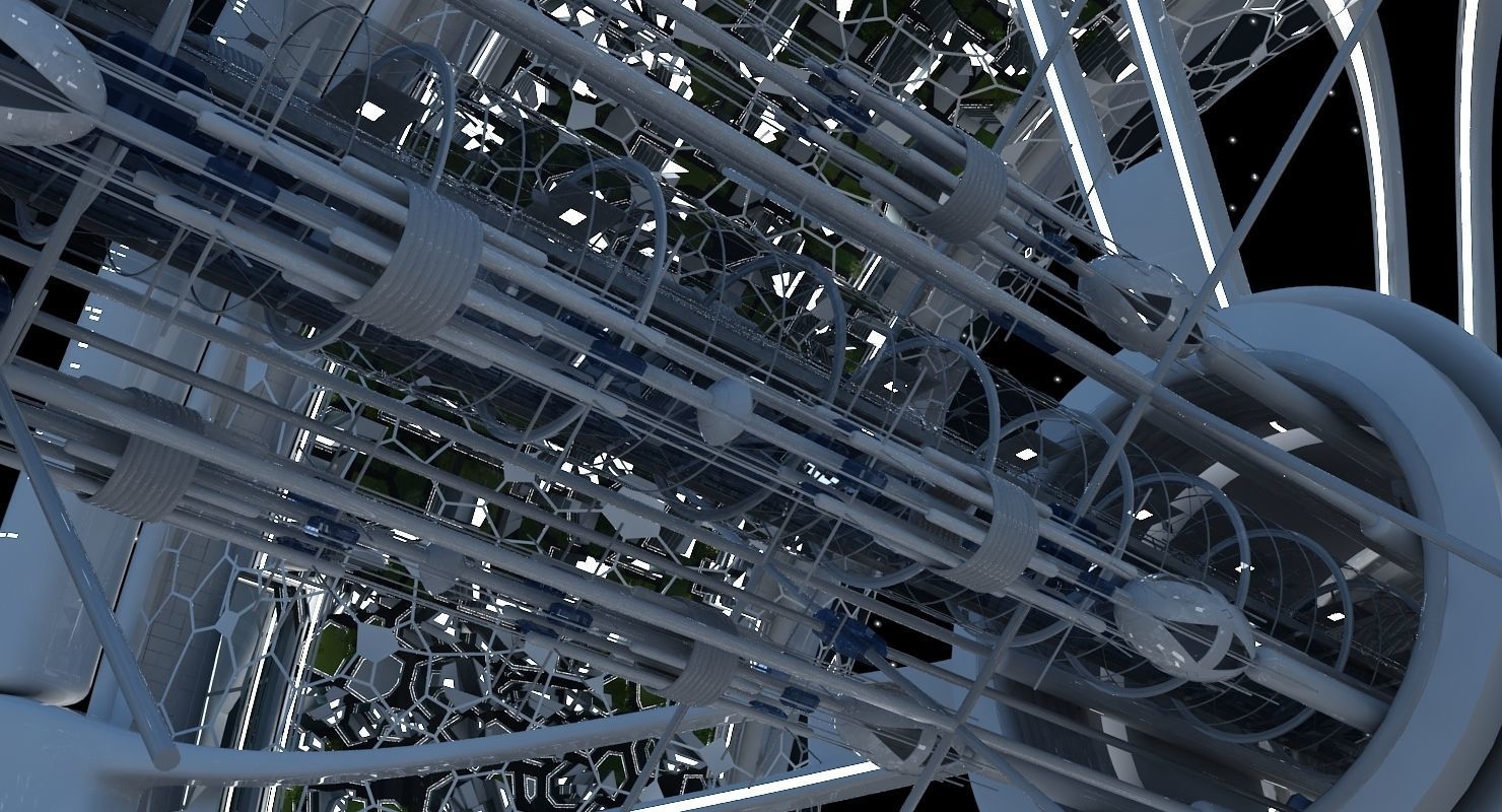 Futuristic Space Colony B 3D model_13