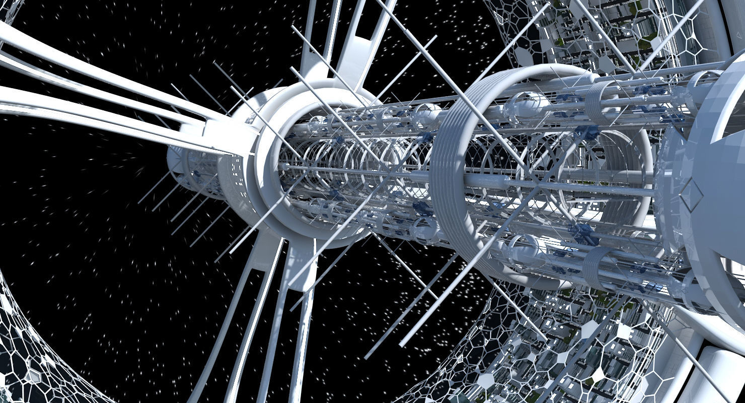 Futuristic Space Colony B 3D model_3